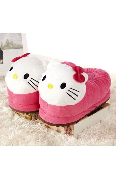 Miniso EUR35-40 02 Hello Kitty Cotton Warm Slipper Anime Sanrio Autumn Winter Indoor Shoes Stuffed Doll Gir