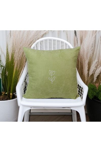 ASDİVA Minimalist Embroidered Decorative Throw Pillow Case, Punchable Punch 45X45