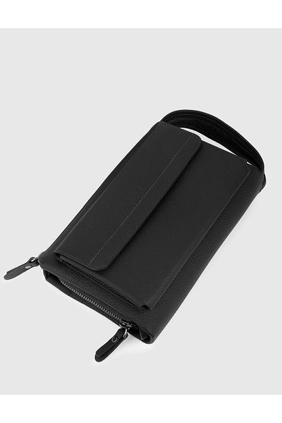 İLVİ Vallejo Floter Leather Black Men's Handbag