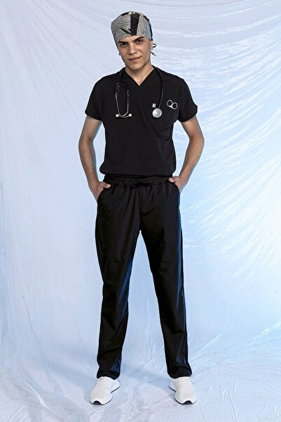 Pratik Medikal بدلة بيطرية سوداء خاصة لإزالة الريش من السوائل للجنسين