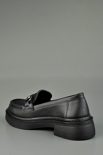 KONFOR Lovinia Loafer Ortopedik Siyah Kadın Ayakkabı