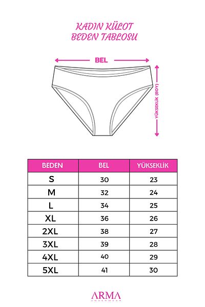 Arma Yıldız Chiloți cu modele de culori mixte pentru femei, pachet de 7 bumbac Lycra