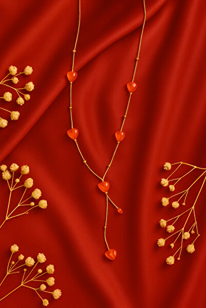 STARANDPOWER Turuncu Mini Kalp Kadın Kolye | Sevgiliye Hediye | Zarif Minimal...