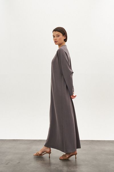 Mevra Front Stitched Modal Dress Gray