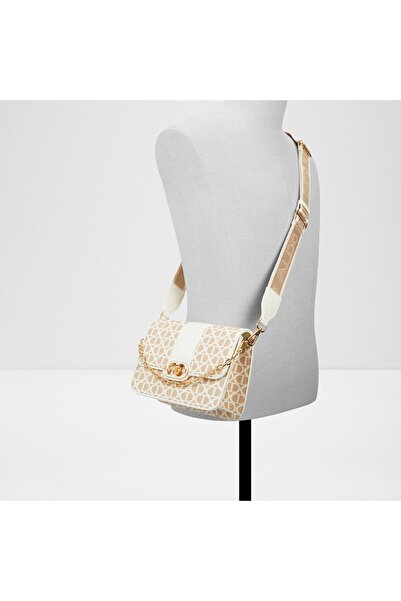 Aldo Toulon - Women's Faux Leather Ecru Cover Medium Size Crossbody Bag