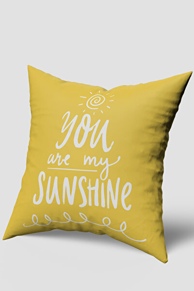EsnafAli Κίτρινο κάλυμμα μαξιλαριού με το κείμενο You Are My Sunshine
