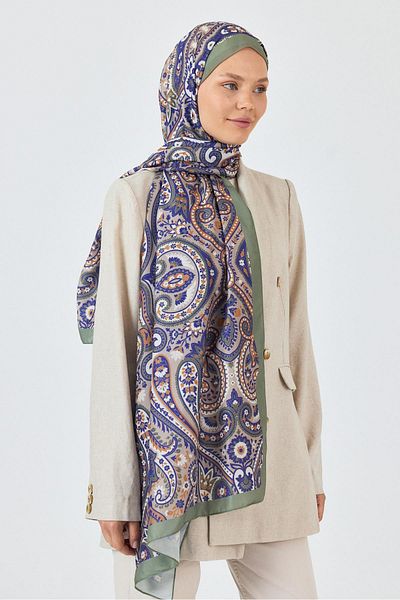 Rays Khaki Retro Patterned Shawl 4004