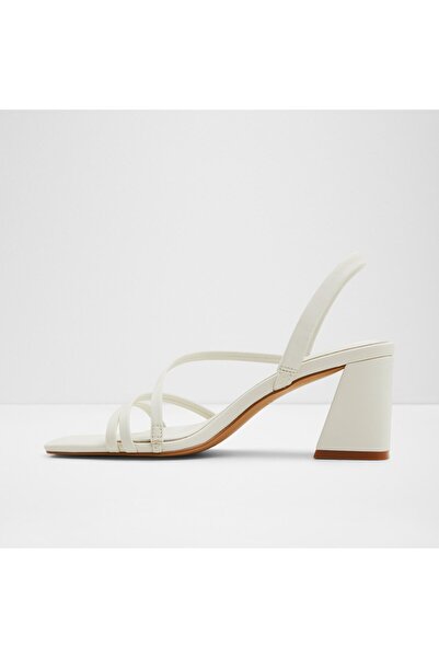 Aldo Atlantıcus - Women's Faux Leather White-Ecru Laceless Heeled Sandals