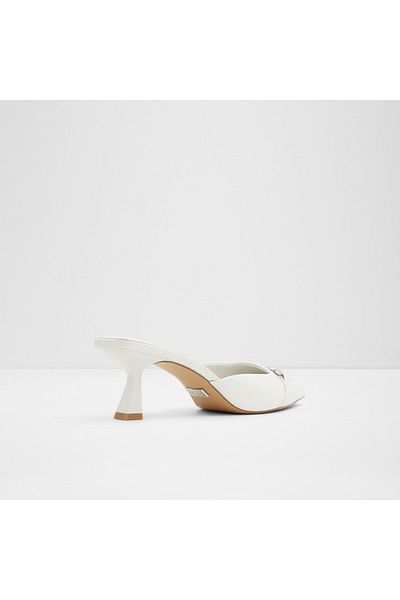 Aldo Prımavera-Genuine Leather White Women's Heeled Slippers