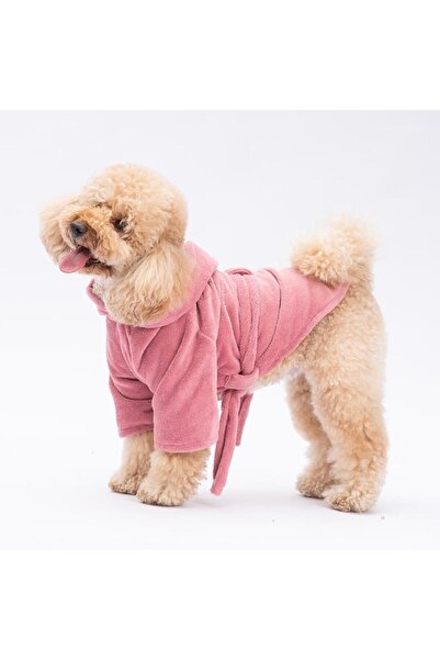 Pawstar Pembe (ROSE) Pattaya Bornoz Köpek Bornozu-köpek Kurulama Havlusu- Kedi Köpek Kıyafeti
