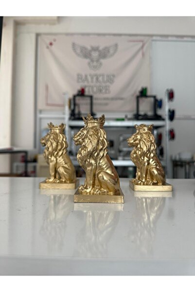 Baykuş Gold Aslan Figür