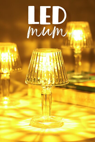 Telvesse 3 ADET Led Mum Kristal Tip Pil Dahil LEDli Dumansız Alev Yapay Dekor...