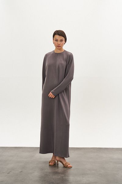 Mevra Front Stitched Modal Dress Gray