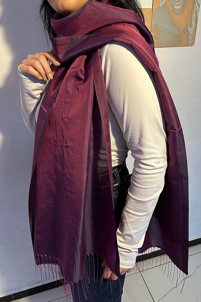 TAKIŞTIR شال التفتا اللون الأرجواني