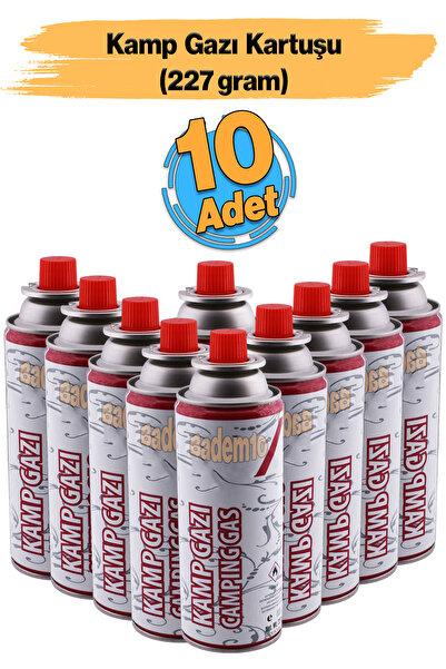 Badem10 Kamp Gazı (10 Adet) Tek kullanımlık Pürmüz Yedeği 227 gr Bütan Propan...