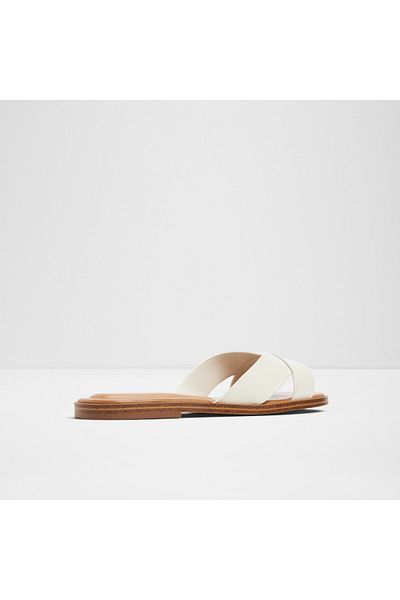 Aldo Carıa-Genuine Leather Ecru Women's Slippers