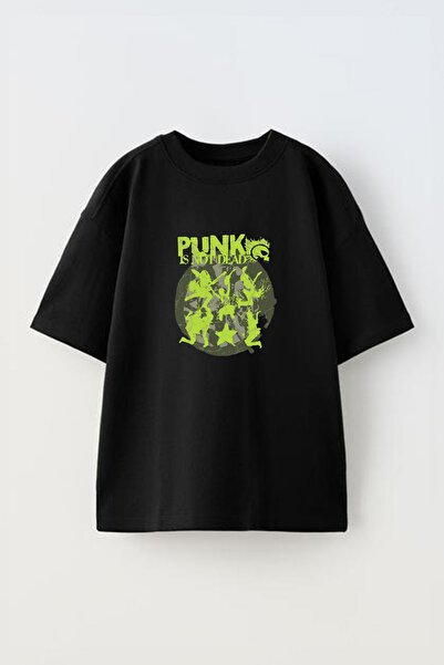 Anetos Tricou Punk Is Not Dead cccÖn B cu imprimeu din bumbac negru O supradi...