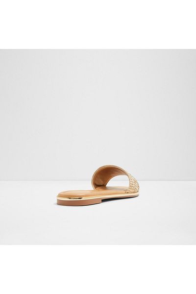 Aldo Oceania - Women's Textile Gold Flat Slippers