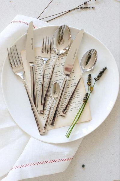 MSWISHŞEYMAÇETİN Solingen Topkapi Silver 42 Piece Cutlery Set