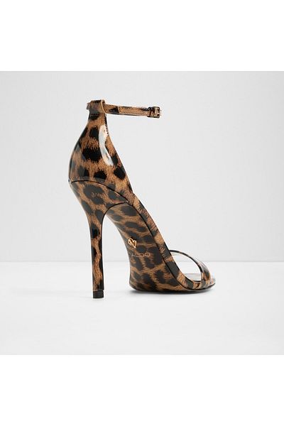 Aldo JACYNTHE - Sandale cu toc din piele artificială maro leopard pentru femei