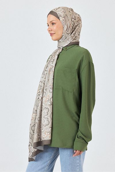 Rays Brown Ethnic Patterned Shawl 4005