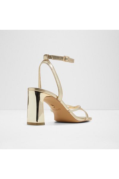 Aldo Stellare - Women's Genuine Leather Gold Block Heeled Sandals