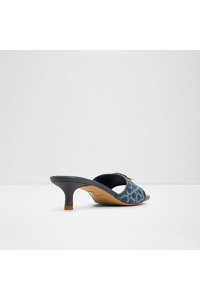 Aldo Coteazur - Women's Faux Leather Navy Blue Tiny Heel Laceless Heeled Sandals