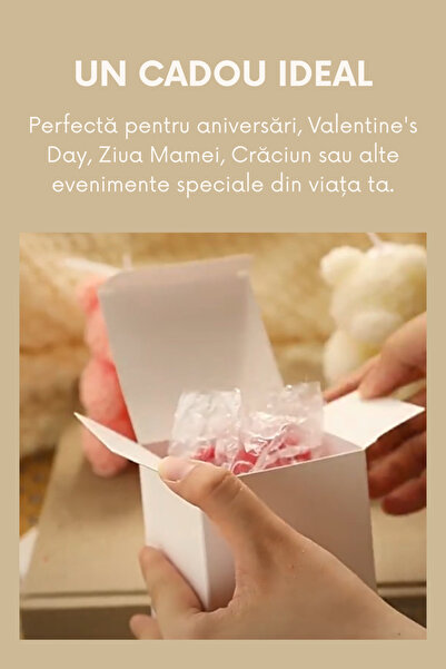 clickzu Scented Candle, Teddy Bear Shape, Hand-carved Roses, Sandalwood & Jasmine Scent