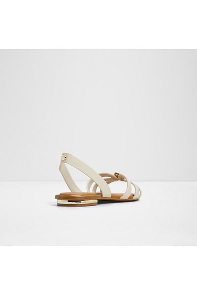 Aldo Marassıta - Women's Faux Leather Other White Laceless Flat Sandals