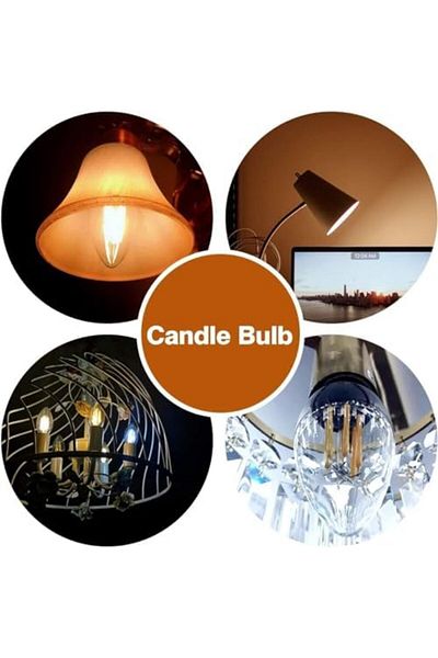 modi E14 4W Pack 10 Candle Bulb 40 Watt Equivalent LED Filament Light Bulbs Non-Dimmable Soft WW Cla