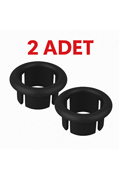 DESIPHON 2 Adet Siyah Lavabo Taşma Yüzüğü | Evye Taşma Delik Kapağı – Plastik...