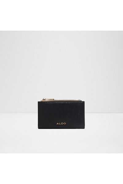 Aldo Mereclya - Women's Faux Leather Black Top Zipper Wallet