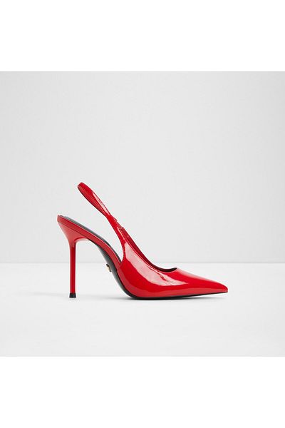 Aldo Puckerup - Women's Faux Leather Red Stiletto Laceless Heeled Shoes