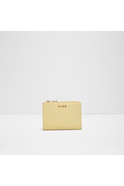 Aldo Pinsley - Women's Faux Leather Yellow Top Zipper Wallet