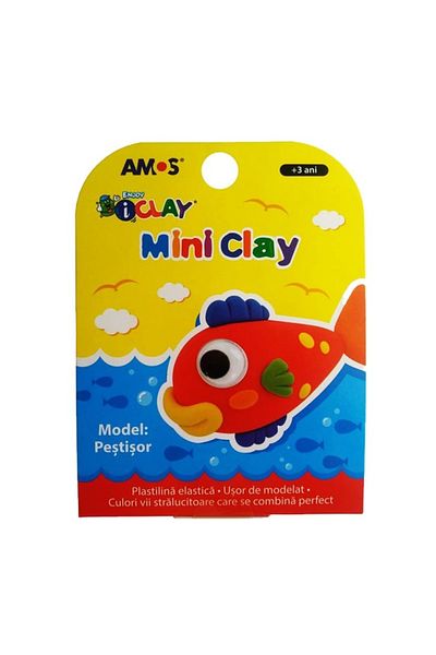 Amos iClay MiniClay Amos plasticine, Fish model, 30 g, 4 colors/box