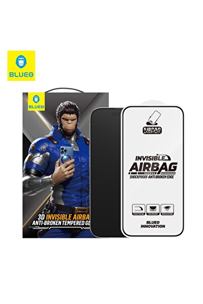 BLUEO 3D Airbag iPhone 15 Uyumlu Kenar Darbelere Dirençli Tam Kavrayan Kavisl...