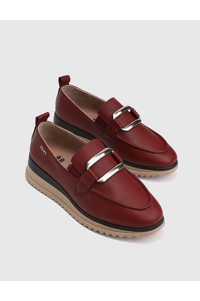 İLVİ Loafer de damă Helsa din piele naturală roșu Claret