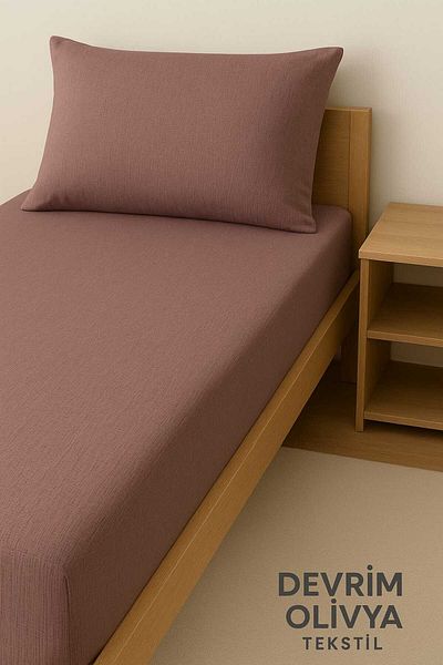 DEVRİM OLİVYA TEKSTİL Luxury 1St Class 100% Cotton Single Fitted Sheet