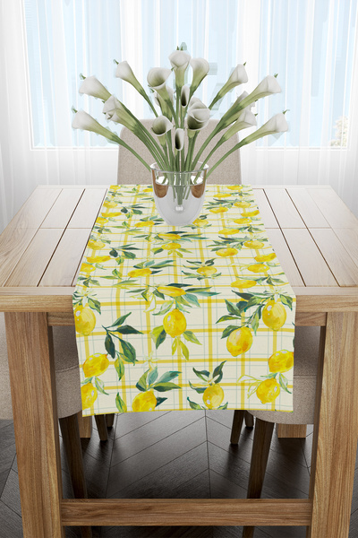 EsnafAli مفرش سرير منقوش بالليمون 40x140