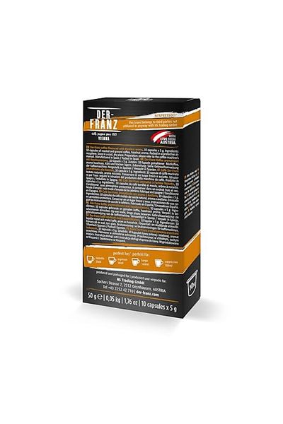 Der-Franz Der-Franz Hazelnut coffee capsules, Nespresso compatible, 10 Capsules, 50g