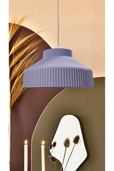 decory Kastra Lila İskandinav Tarzı Tasarım Tekli Sarkıt Avize (Bioplastik) E27