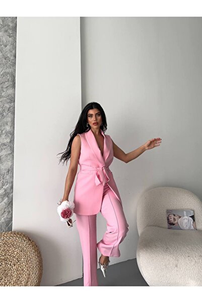 ZF BUTİK Belted Vest and Trousers Suit