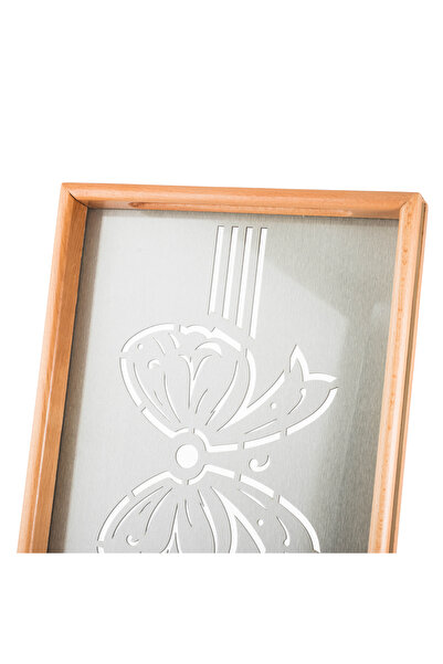 Dania Set of 2 wooden plates and trays with a decorative base and a transparent acrylic layer, size (33*23)(41*29) cm
