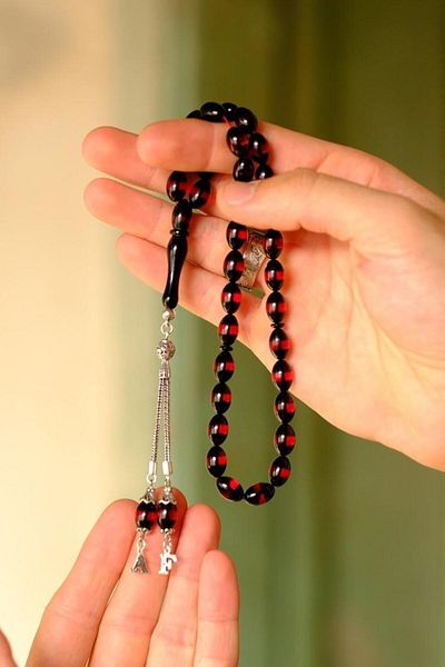 dergah tesbih Red Fire Amber Prayer Beads - 2m