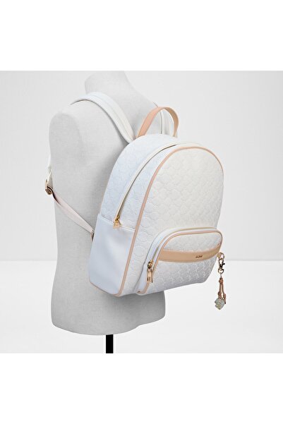 Aldo ENABELDAR - Rucsac de damă din piele artificială, alb deschis, cu închidere cu fermoar, de mărime medie