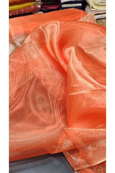 River Fabrics Janjanlı Organza Shrimp