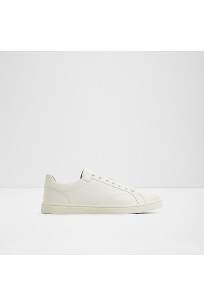 Aldo Poker - Pantofi sport pentru bărbați din piele artificială, alb, cu șireturi multiple, design modern