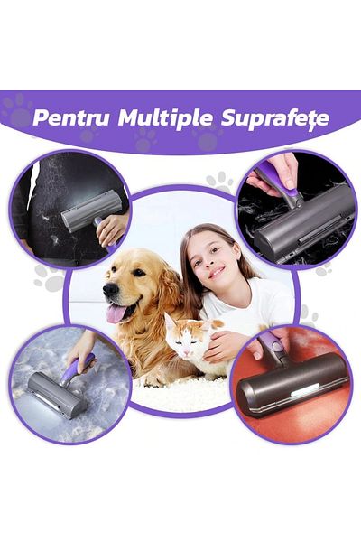varioshop VarioShop® pet hair cleaning brush, with LED light, quick cleaning, reusable