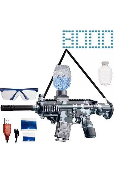 varioshop VarioShop® Toy Automatic Machine Gun, with 8000 Gel Balls, Protective Glasses, Battery