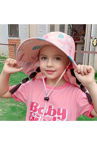 GlassySKY Whistle Big Brim Breathable Children (3-11 Years) Sun Protection Hat, Summer Beach Vacation